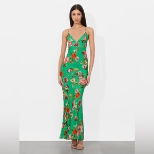 alice + olivia LOMA MAXI SLIP DRESS